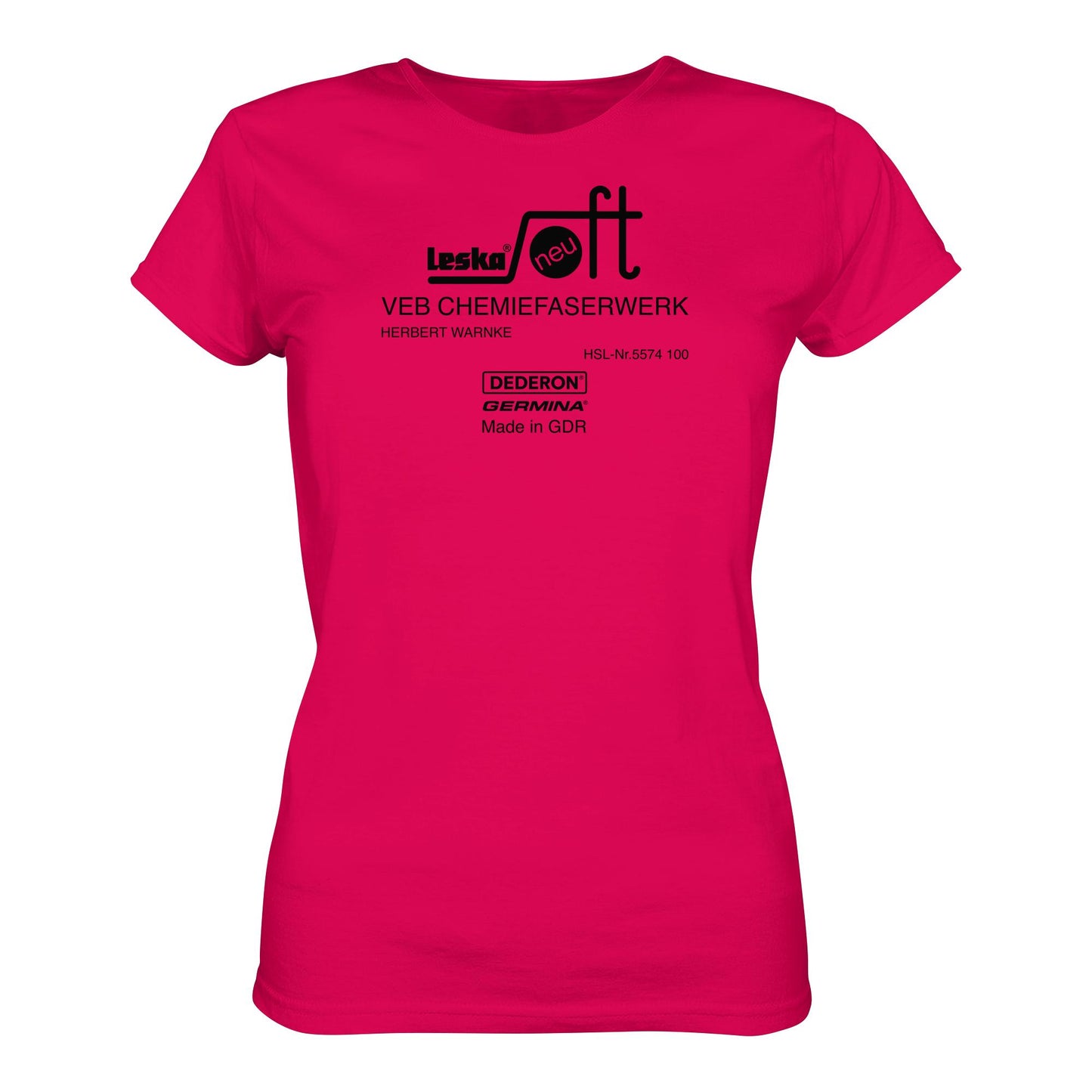 DDR Ostalgie Shirt Mädels • LESKA VEB CHEMIEFASERWERK HERBERT WARNKE - DEDERON, GERMINA