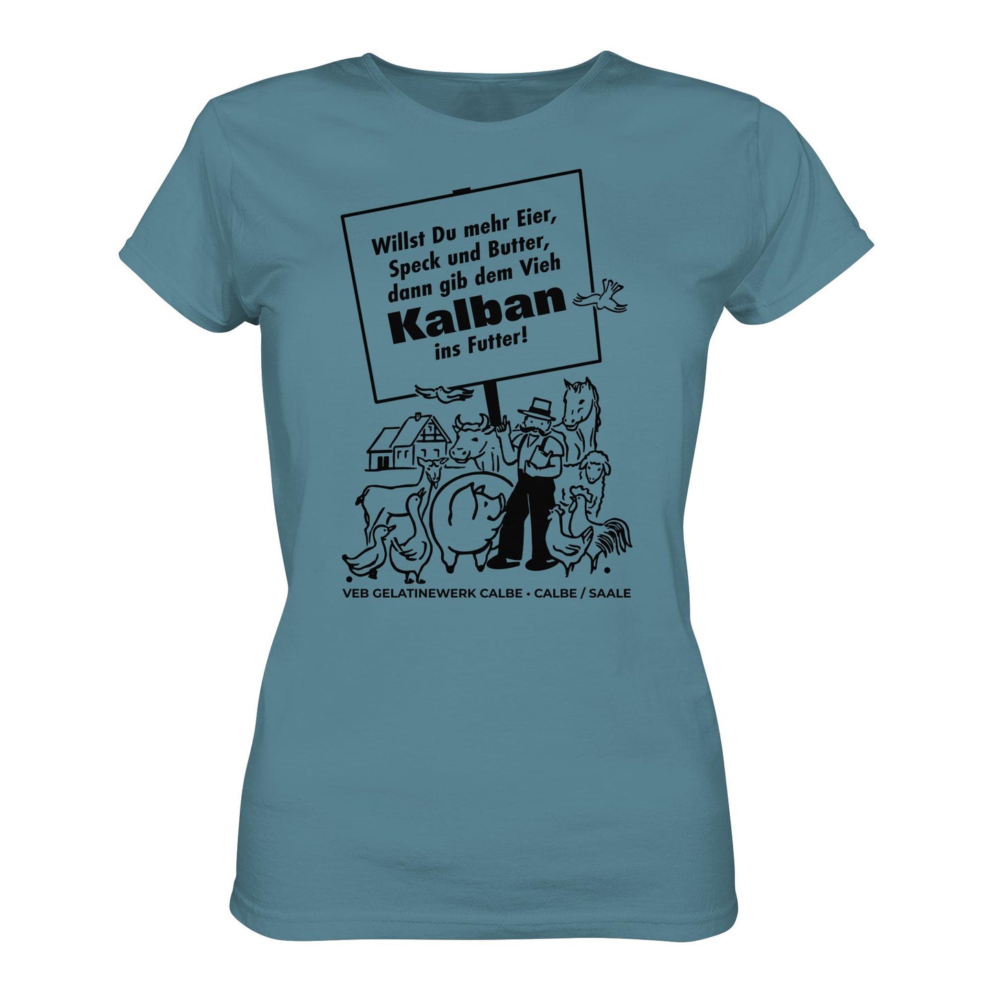 DDR Ostalgie Shirt Mädels • KALBAN, VEB GELATINEWERK CALBE - ORIGINALPLAKAT