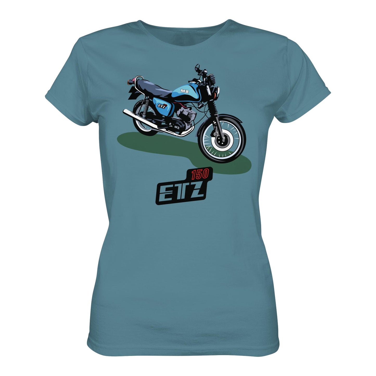 DDR Ostalgie Shirt Mädels • MZ ETZ 150 BLAU (ORIGINAL DDR-PLAKAT)