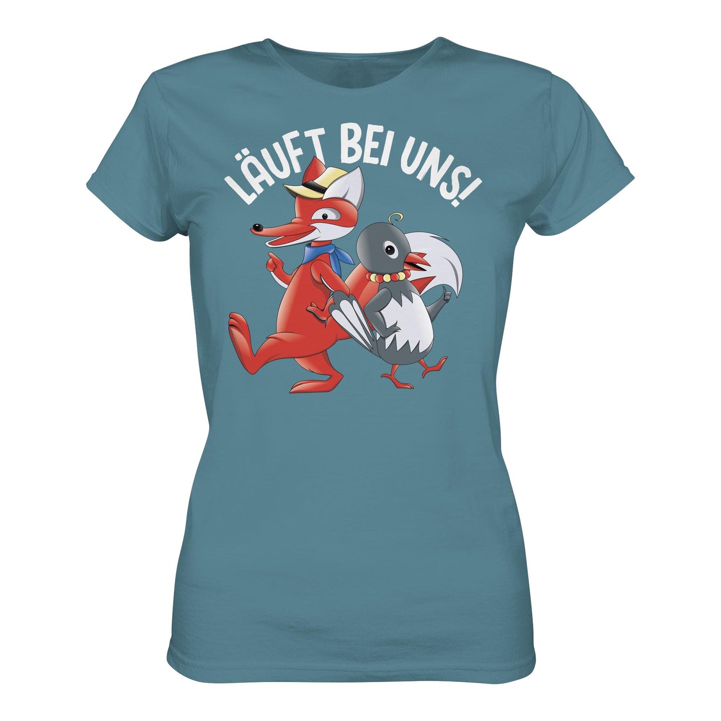 DDR Ostalgie Shirt Mädels • UNSER SANDMÄNNCHEN - HERR FUCHS & FRAU ELSTER, LÄUFT BEI UNS!