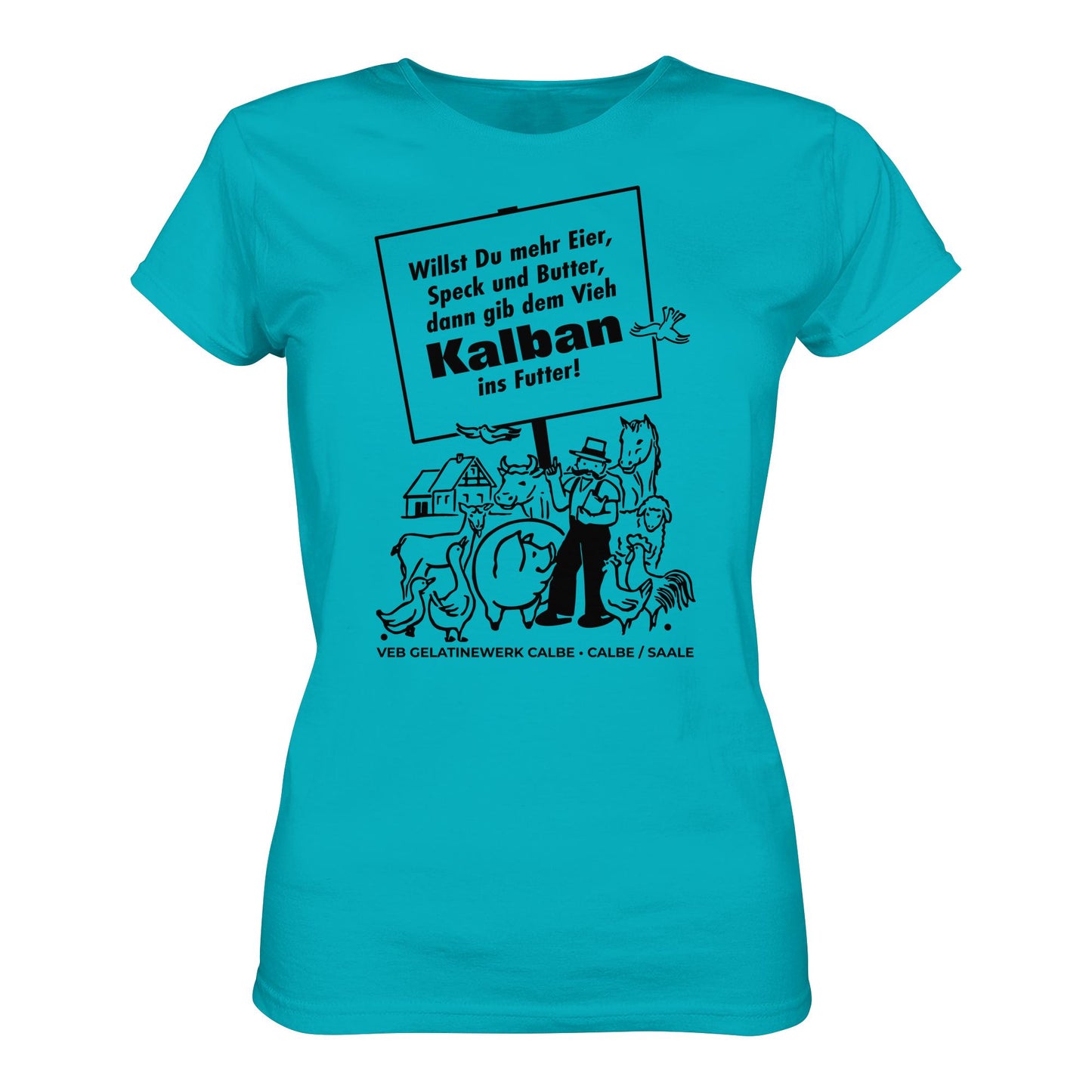 DDR Ostalgie Shirt Mädels • KALBAN, VEB GELATINEWERK CALBE - ORIGINALPLAKAT