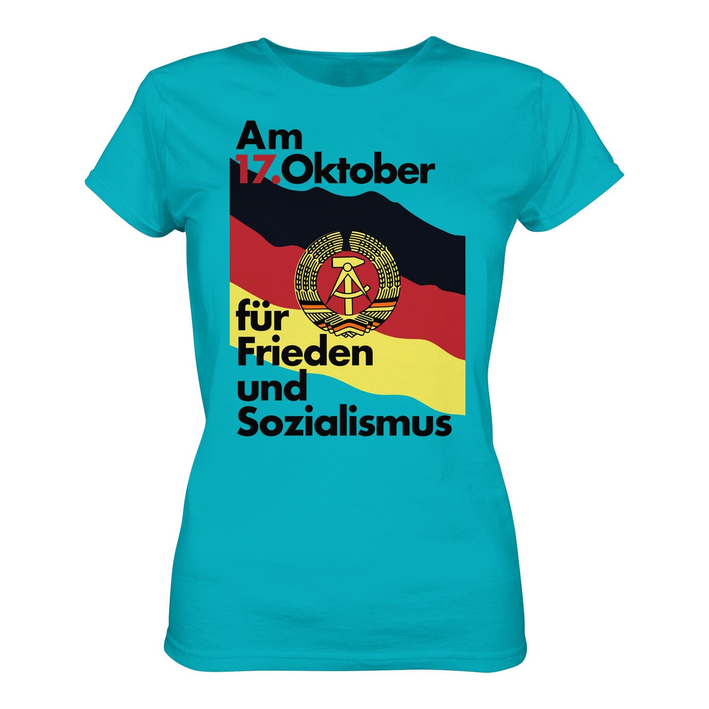 DDR Ostalgie Shirt Mädels • FÜR FRIEDEN UND SOZIALISMUS (ORIGINAL DDR-PLAKAT)