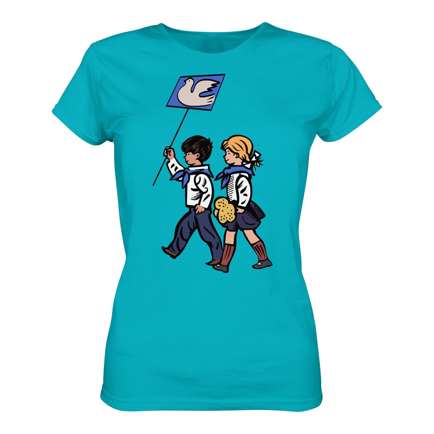 DDR Ostalgie Shirt Mädels • KLEINE WEISSE FRIEDENSTAUBE - ILLUSTRATION UNSERE FIBEL