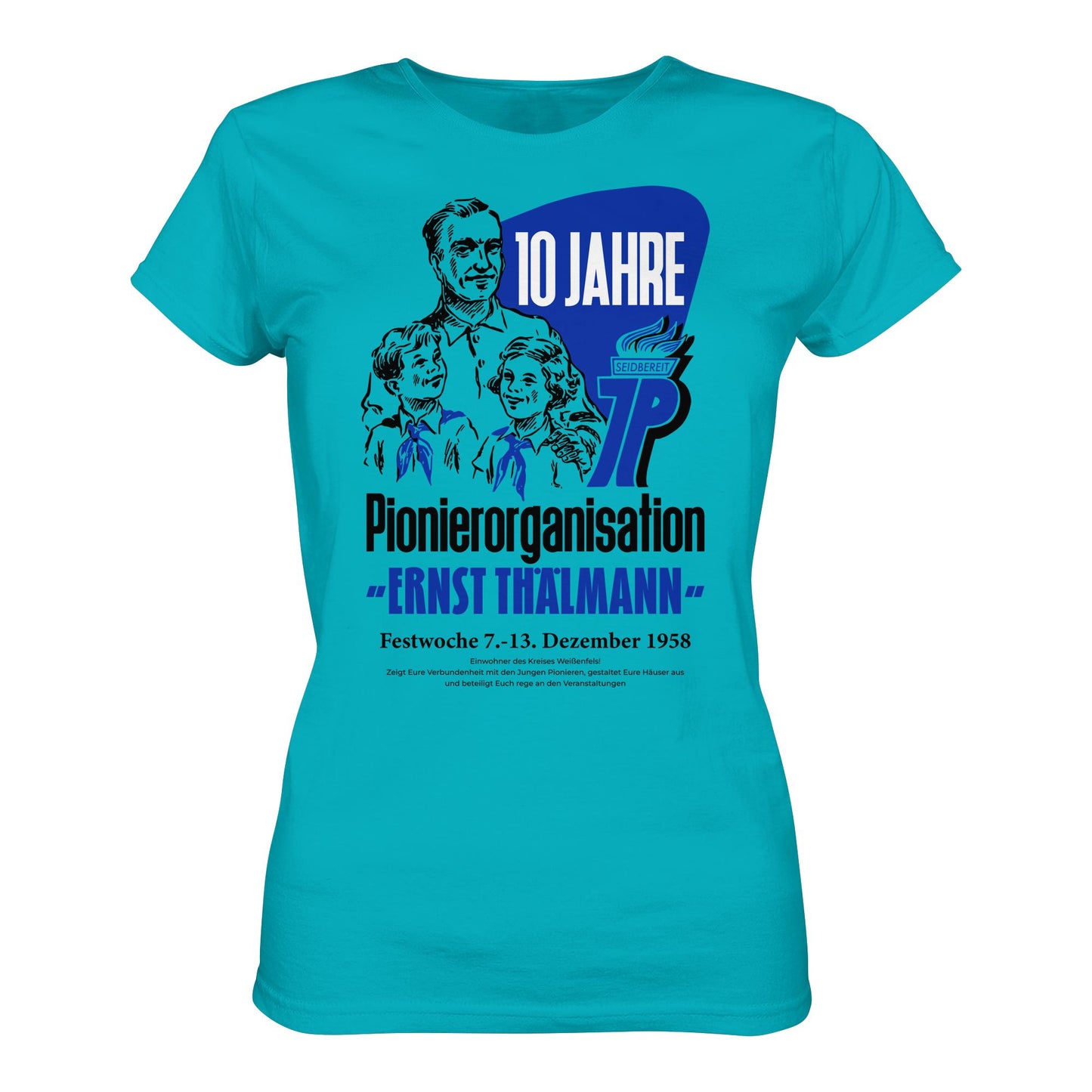 DDR Ostalgie Shirt Mädels • 10 JAHRE PIONIERORGANISATION 1958 - ORIGINAL ILLUSTRATION