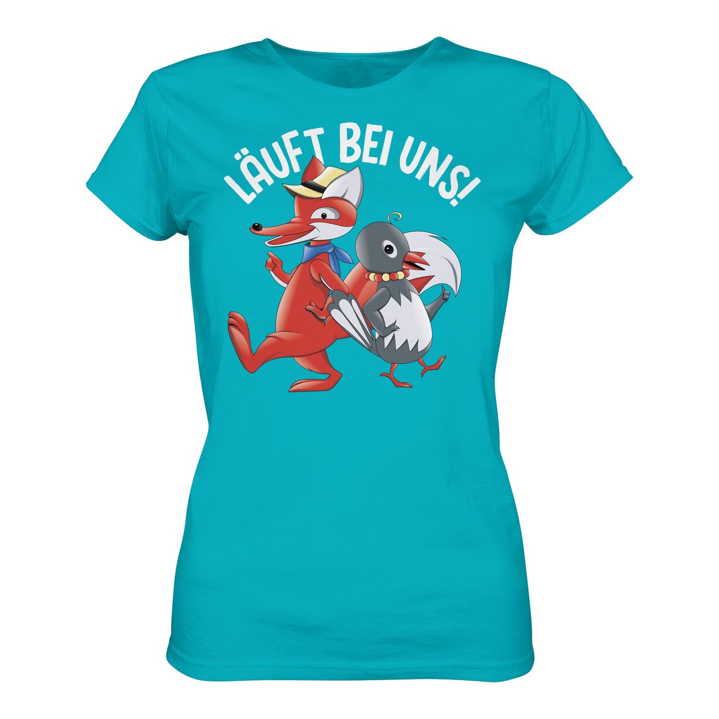 DDR Ostalgie Shirt Mädels • UNSER SANDMÄNNCHEN - HERR FUCHS & FRAU ELSTER, LÄUFT BEI UNS!