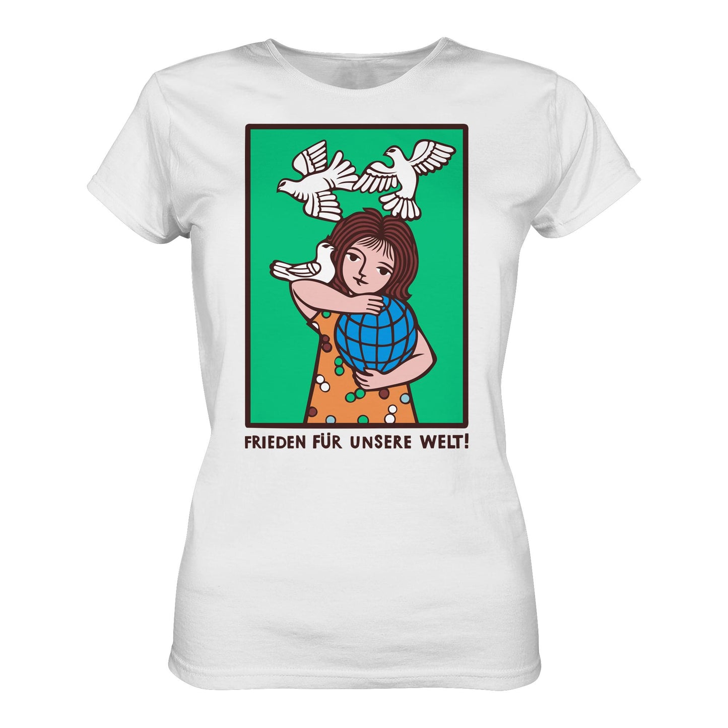 DDR Ostalgie Shirt Mädels • FRIEDEN FÜR UNSERE WELT! (DDR-ORIGINAL-PLAKAT)