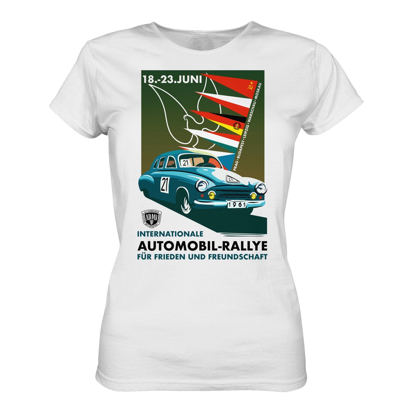 DDR Ostalgie Shirt Mädels • INTERNATIONALE RALLYE WARTBURG 1961 (ORIGINAL-PLAKAT)