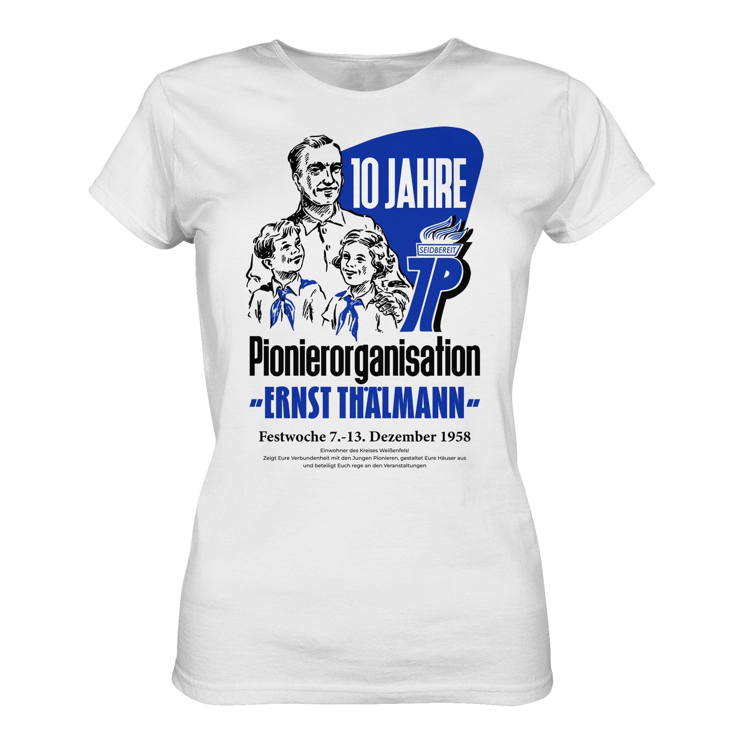 DDR Ostalgie Shirt Mädels • 10 JAHRE PIONIERORGANISATION 1958 - ORIGINAL ILLUSTRATION