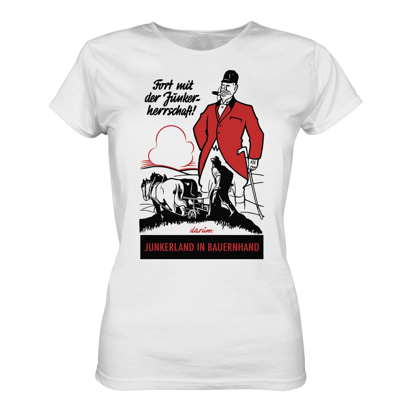 DDR Ostalgie Shirt Mädels • FORT MIT DER JUNKERHERRSCHAFT! - ORIGINALPLAKAT