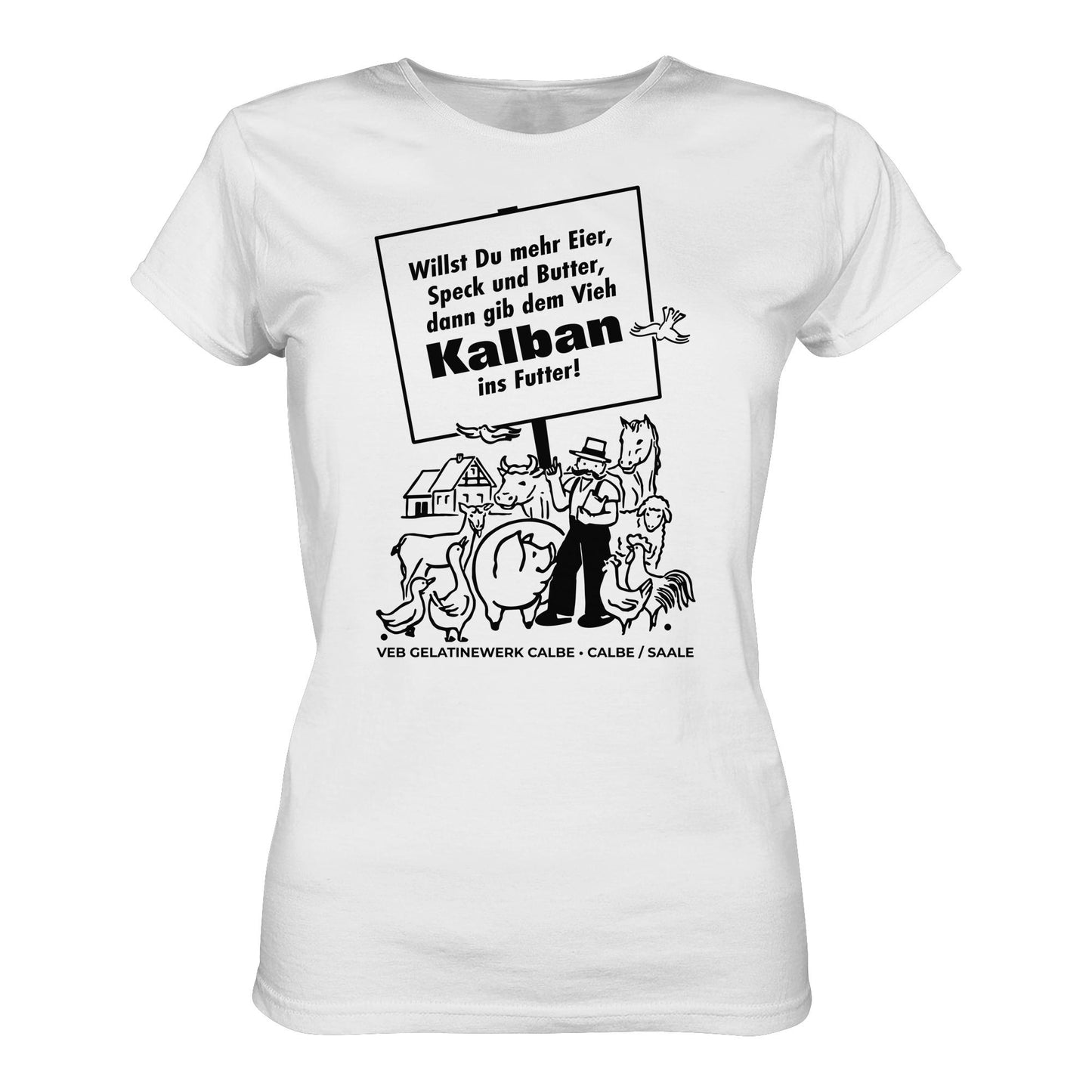 DDR Ostalgie Shirt Mädels • KALBAN, VEB GELATINEWERK CALBE - ORIGINALPLAKAT