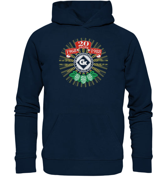 DDR Ostalgie Kapuze / Organic Hoodie Unisex • 20 JAHRE VEB GETRÄNKEKOMBINAT KARL-MARX-STADT