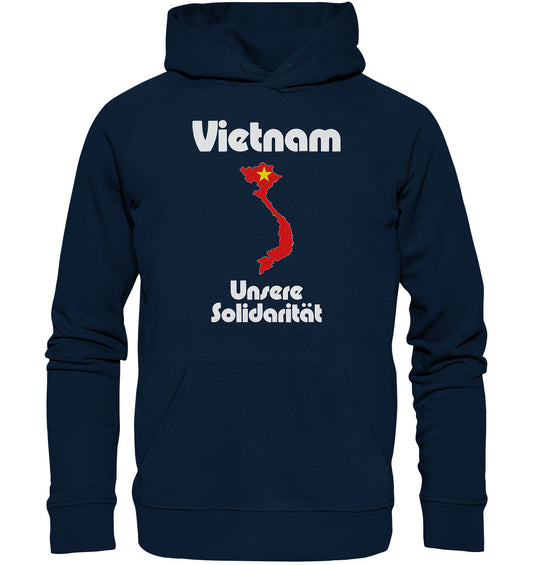 DDR Ostalgie Kapuze / Organic Hoodie Unisex • SOLIDARITÄT MIT VIETNAM
