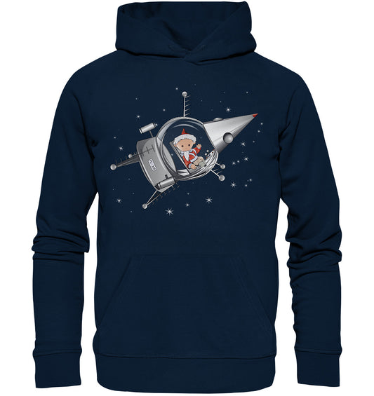 DDR Ostalgie Kapuze / Organic Hoodie Unisex • UNSER SANDMÄNNCHEN - IM KOSMOS (PU-358)