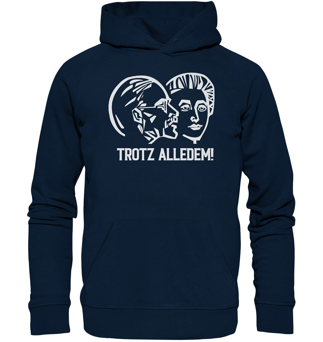 DDR Ostalgie Kapuze / Organic Hoodie Unisex • DDR STAATSRATSGEBÄUDE - TROTZ ALLEDEM!