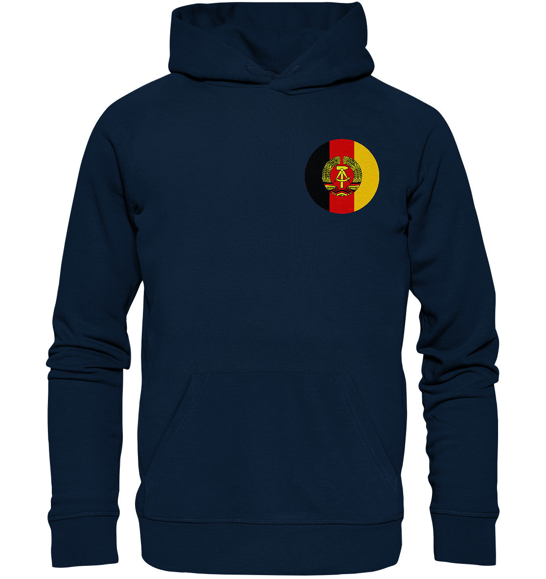 DDR Ostalgie Kapuze / Organic Hoodie Unisex • NVA - BRUST BADGE