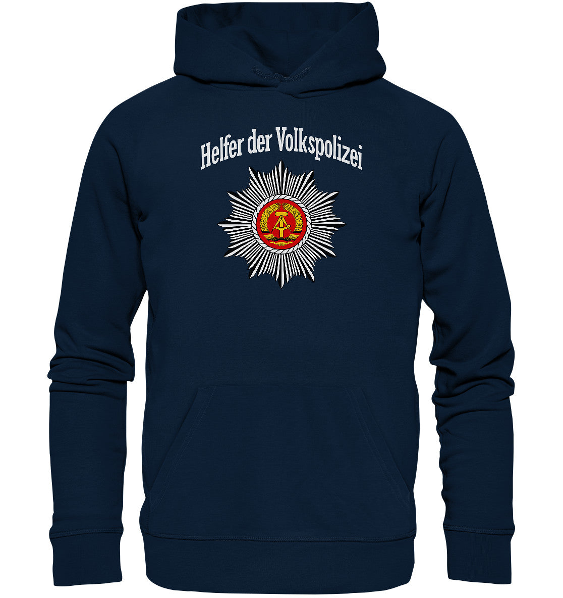 DDR Ostalgie Kapuze / Organic Hoodie Unisex • HELFER DER VOLKSPOLIZEI
