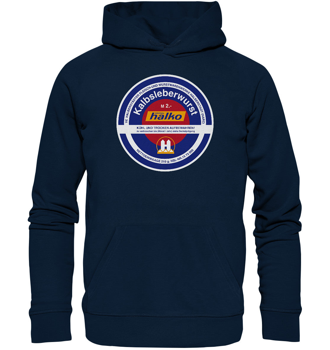 DDR Ostalgie Kapuze / Organic Hoodie Unisex • HALBERSTÄDTER WURSTWAREN - KALBSLEBERWURST