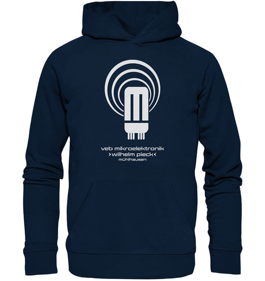 DDR Ostalgie Kapuze / Organic Hoodie Unisex • VEB MIKROELEKTRONIK WILHELM PIECK MÜHLHAUSEN