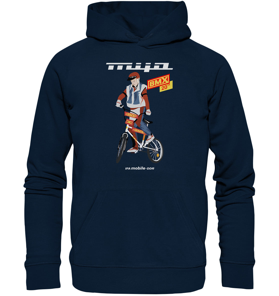 DDR Ostalgie Kapuze / Organic Hoodie Unisex • MIFA BMX - ORIGINAL WERBUNG