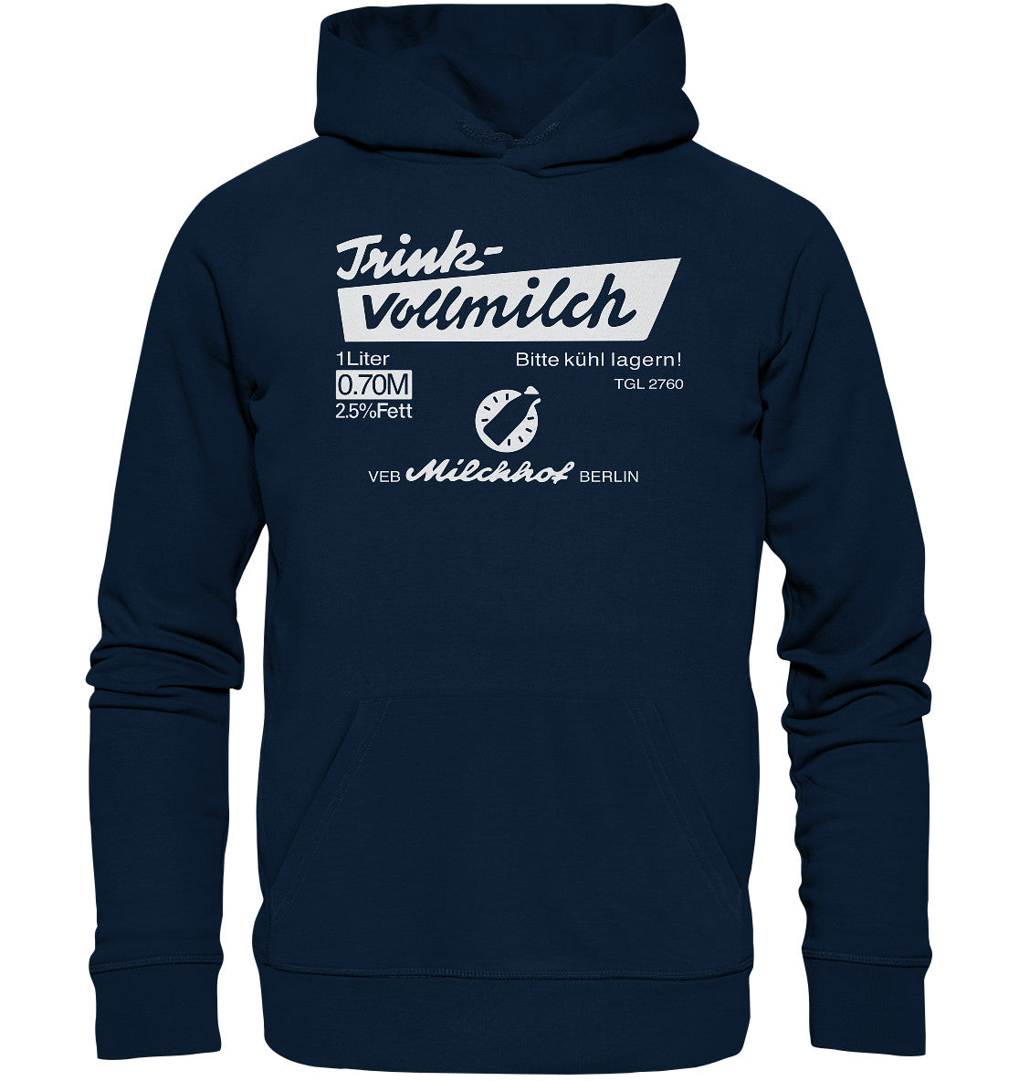 DDR Ostalgie Kapuze / Organic Hoodie Unisex • TRINK-VOLLMILCH - dunkel