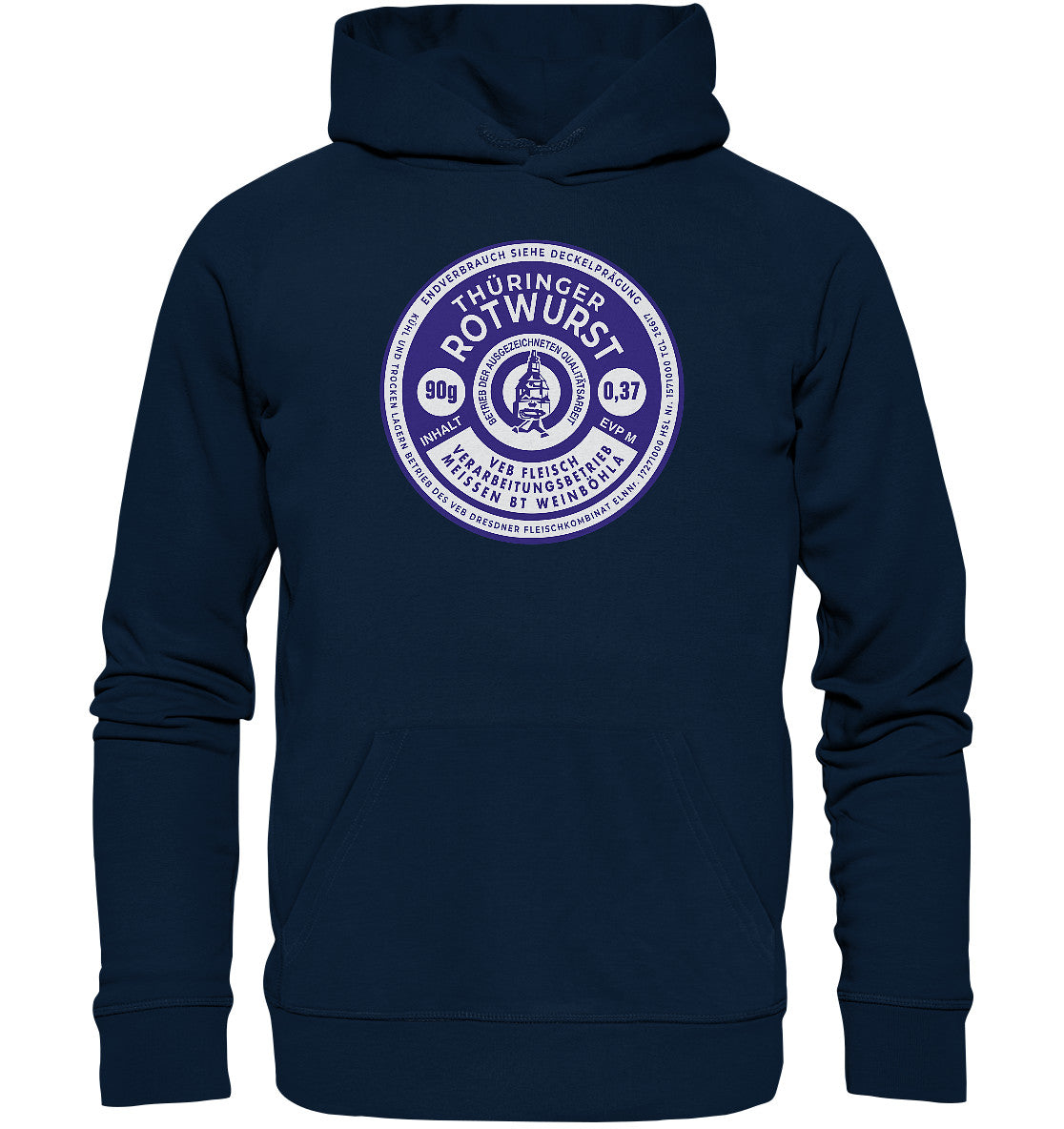 DDR Ostalgie Kapuze / Organic Hoodie Unisex • THÜRINGER ROTWURST