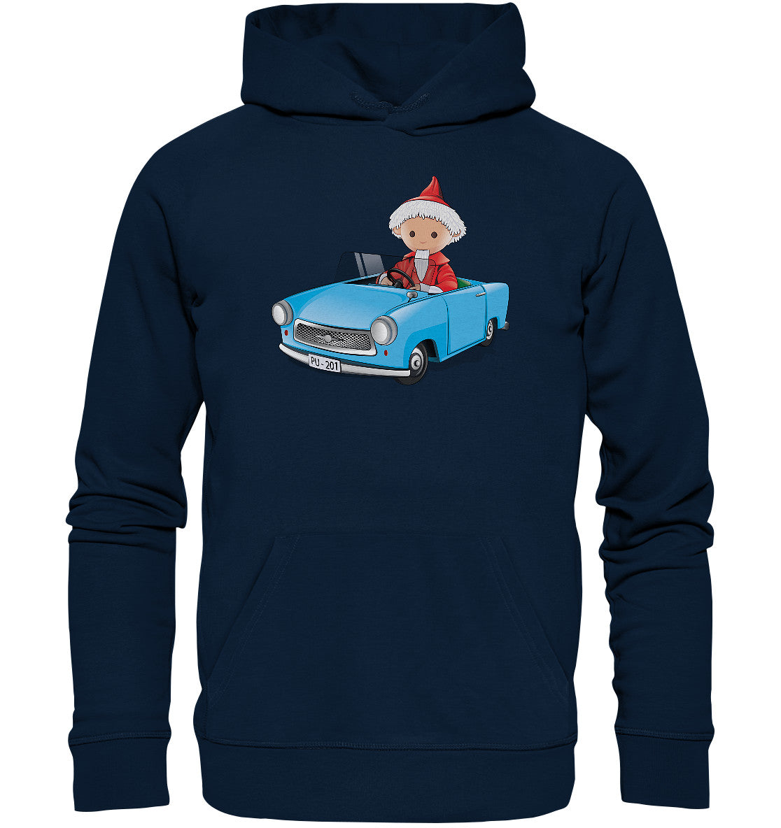 DDR Ostalgie Kapuze / Organic Hoodie Unisex • UNSER SANDMÄNNCHEN - TRABI-CRUISER (PU-201)