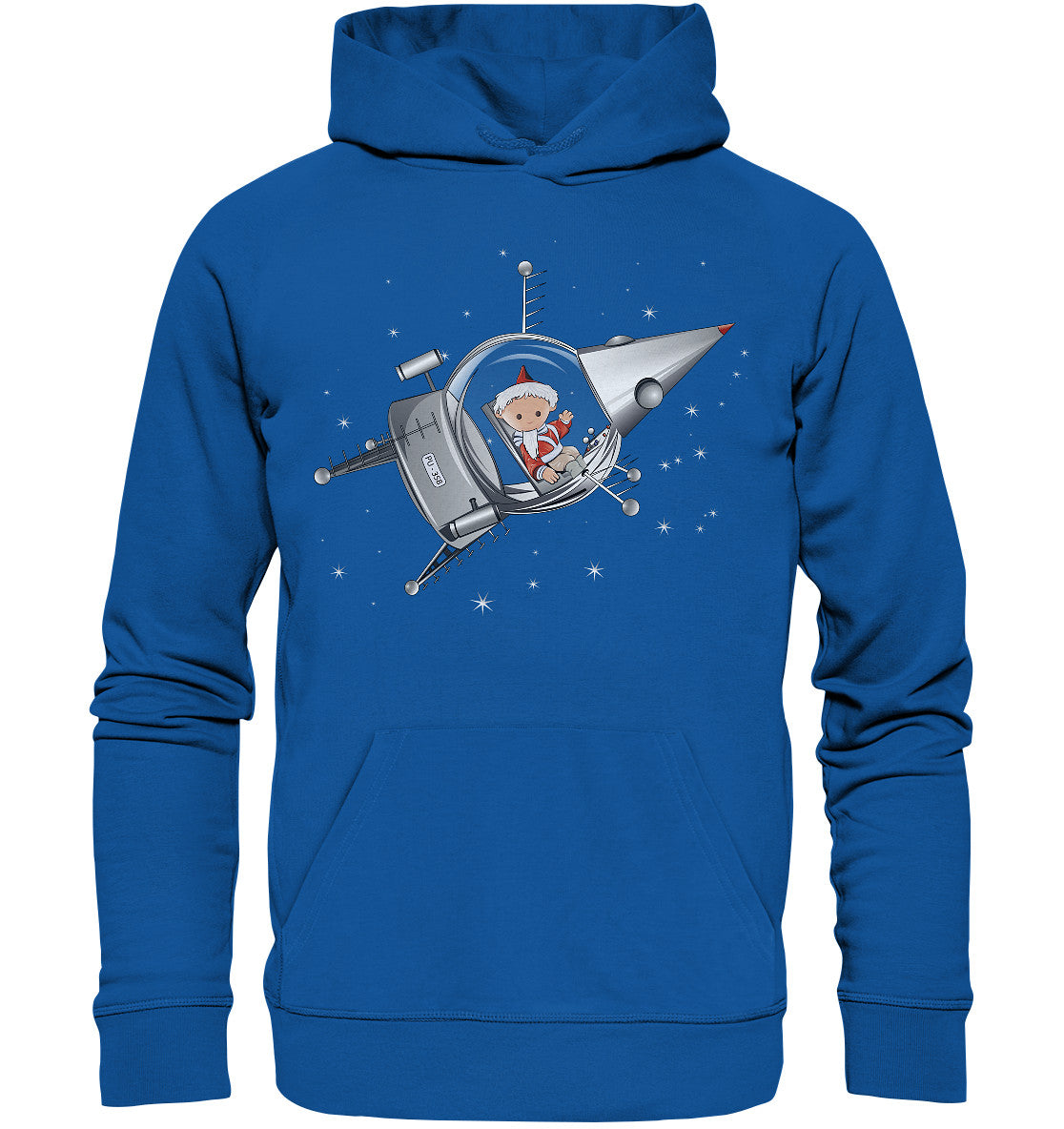 DDR Ostalgie Kapuze / Organic Hoodie Unisex • UNSER SANDMÄNNCHEN - IM KOSMOS (PU-358)
