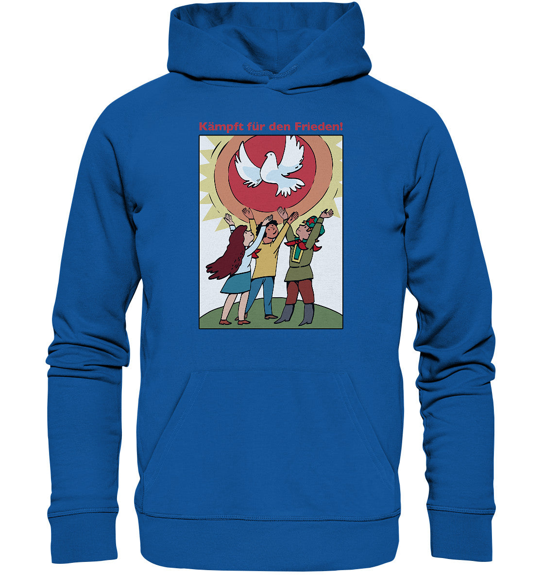 DDR Ostalgie Kapuze / Organic Hoodie Unisex • KÄMPFT FÜR DEN FRIEDEN! (DDR-ORIGINAL-PLAKAT)