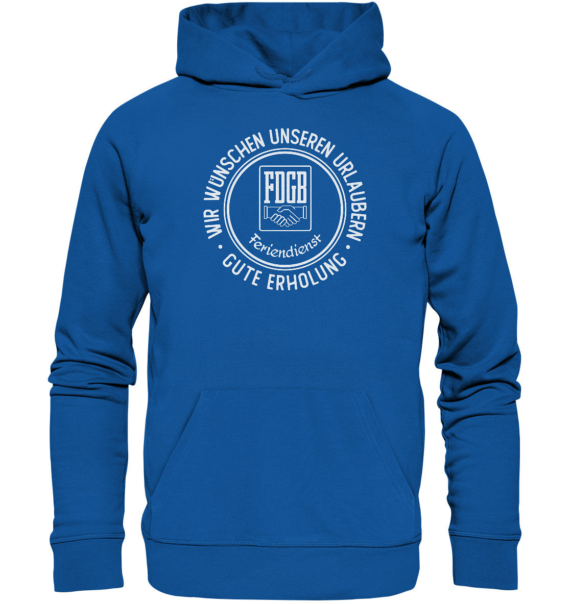 DDR Ostalgie Kapuze / Organic Hoodie Unisex • FDGB - WIR WÜNSCHEN GUTE ERHOLUNG