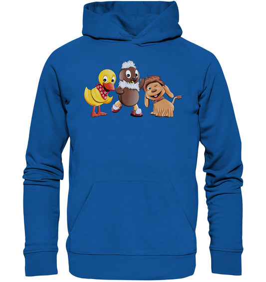 DDR Ostalgie Kapuze / Organic Hoodie Unisex • UNSER SANDMÄNNCHEN - PITTI, MOPPI & SCHNATTERINCHEN