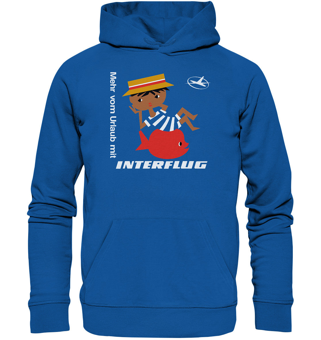 DDR Ostalgie Kapuze / Organic Hoodie Unisex • MEHR VOM URLAUB - MIT INTERFLUG