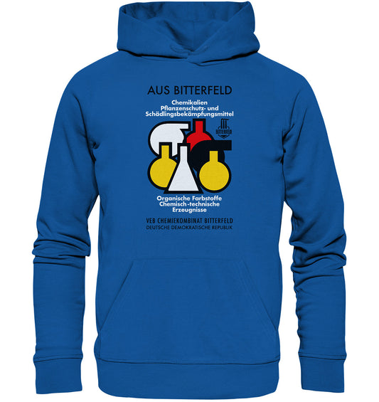 DDR Ostalgie Kapuze / Organic Hoodie Unisex • CHEMIKALIEN AUS BITTERFELD
