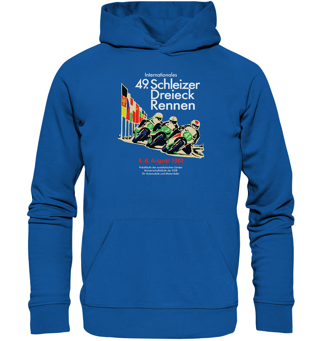 DDR Ostalgie Kapuze / Organic Hoodie Unisex • SCHLEIZER DREIECK-RENNEN DDR 1982