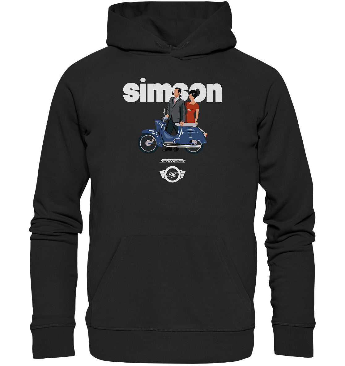 DDR Ostalgie Kapuze / Organic Hoodie Unisex • SIMSON SCHWALBE - ORIGINAL WERBUNG 1964
