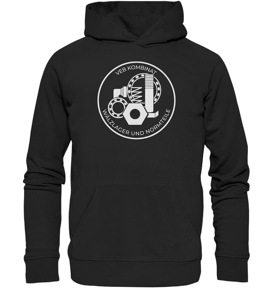 DDR Ostalgie Kapuze / Organic Hoodie Unisex • VEB WÄLZLAGER UND NORMTEILE KARL-MARX-STADT
