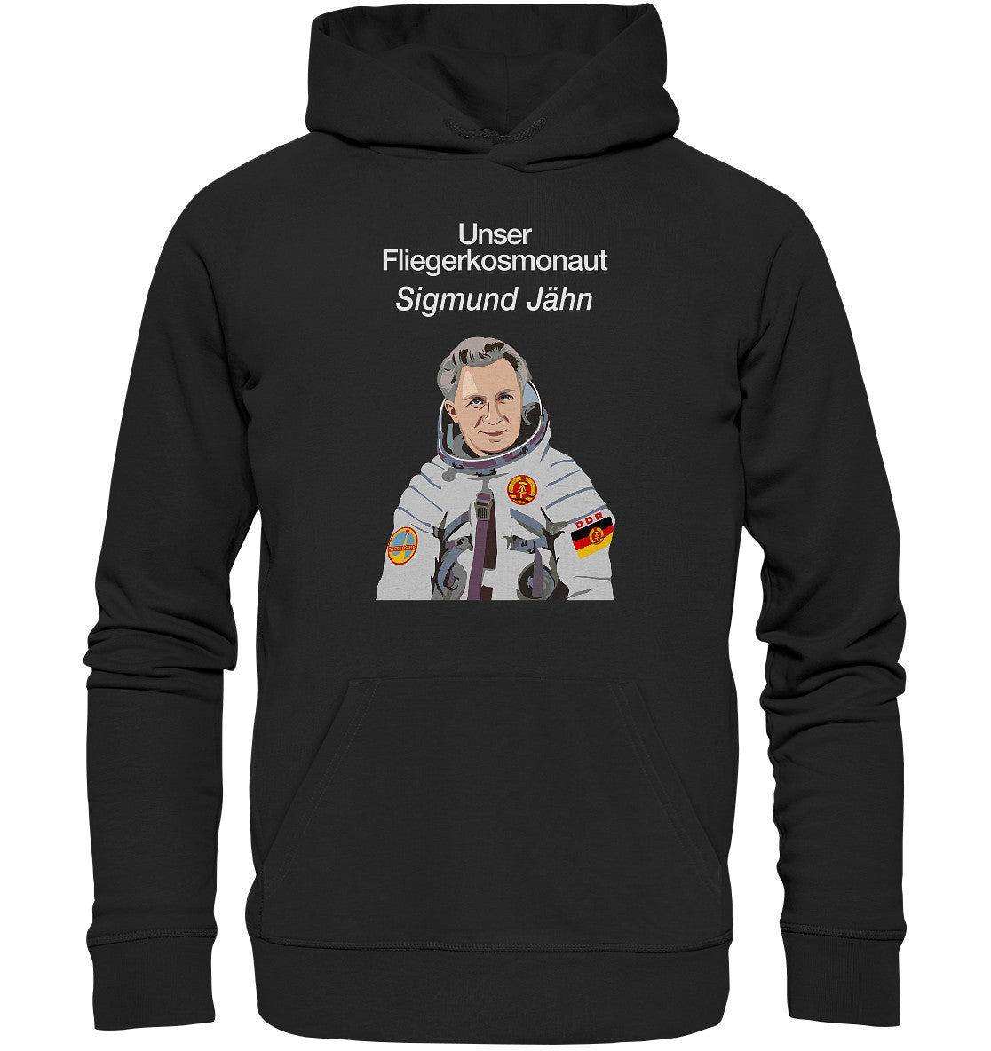 DDR Ostalgie Kapuze / Organic Hoodie Unisex • UNSER FLIEGERKOSMONAUT SIGMUND JÄHN