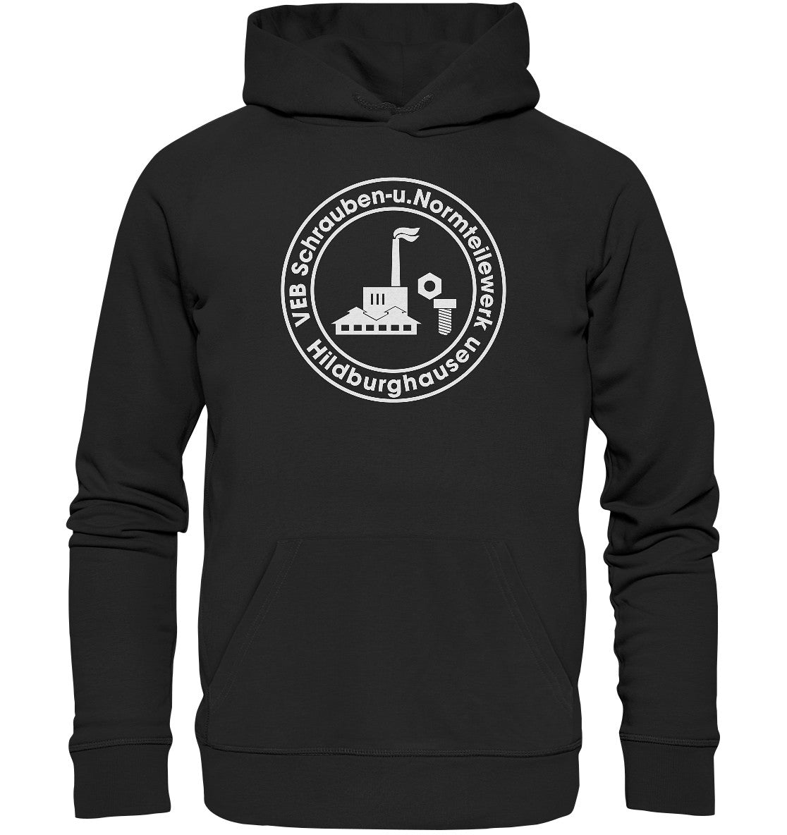 DDR Ostalgie Kapuze / Organic Hoodie Unisex • VEB SCHRAUBEN- U. NORMTEILE HILDBURGHAUSEN