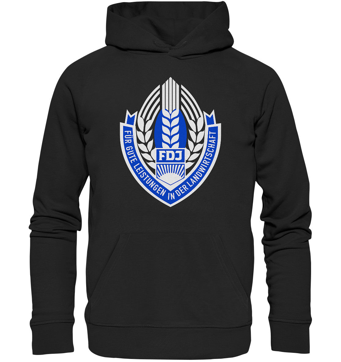 DDR Ostalgie Kapuze / Organic Hoodie Unisex • FDJ - FÜR GUTE LEISTUNGEN IN DER LANDWIRTSCHAFT