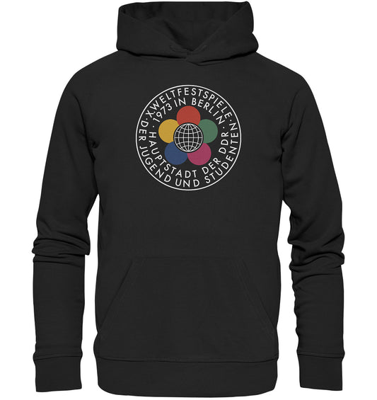 DDR Ostalgie Kapuze / Organic Hoodie Unisex • WELTFESTSPIELE 1973 - DUNKEL