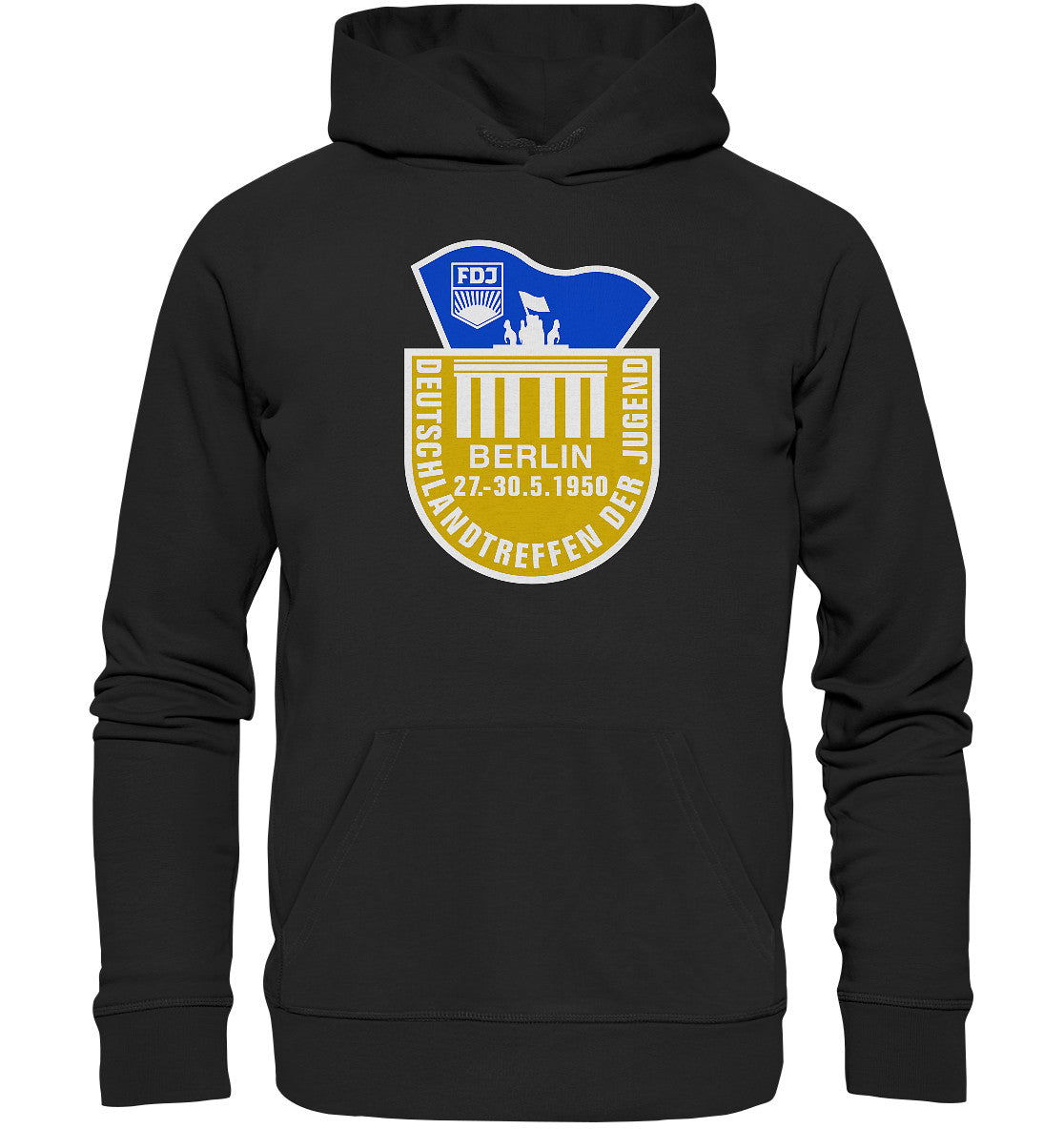 DDR Ostalgie Kapuze / Organic Hoodie Unisex • FDJ DEUTSCHLANDTREFFEN DER JUGEND - BERLIN 1950