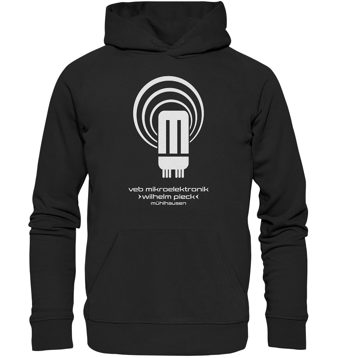 DDR Ostalgie Kapuze / Organic Hoodie Unisex • VEB MIKROELEKTRONIK WILHELM PIECK MÜHLHAUSEN