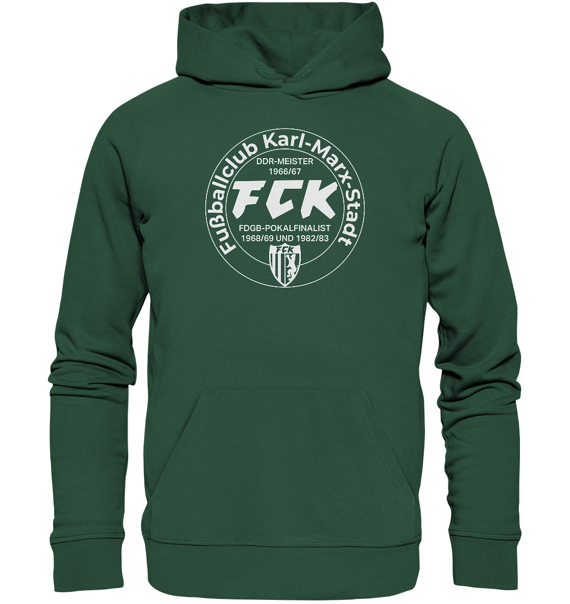 DDR Ostalgie Kapuze / Organic Hoodie Unisex • FCK FUSSBALLCLUB KARL-MARX-STADT