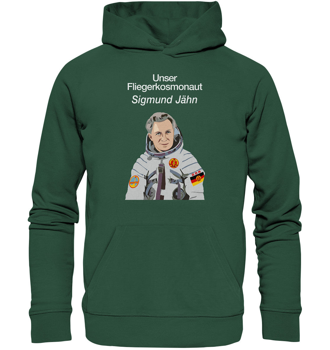 DDR Ostalgie Kapuze / Organic Hoodie Unisex • UNSER FLIEGERKOSMONAUT SIGMUND JÄHN
