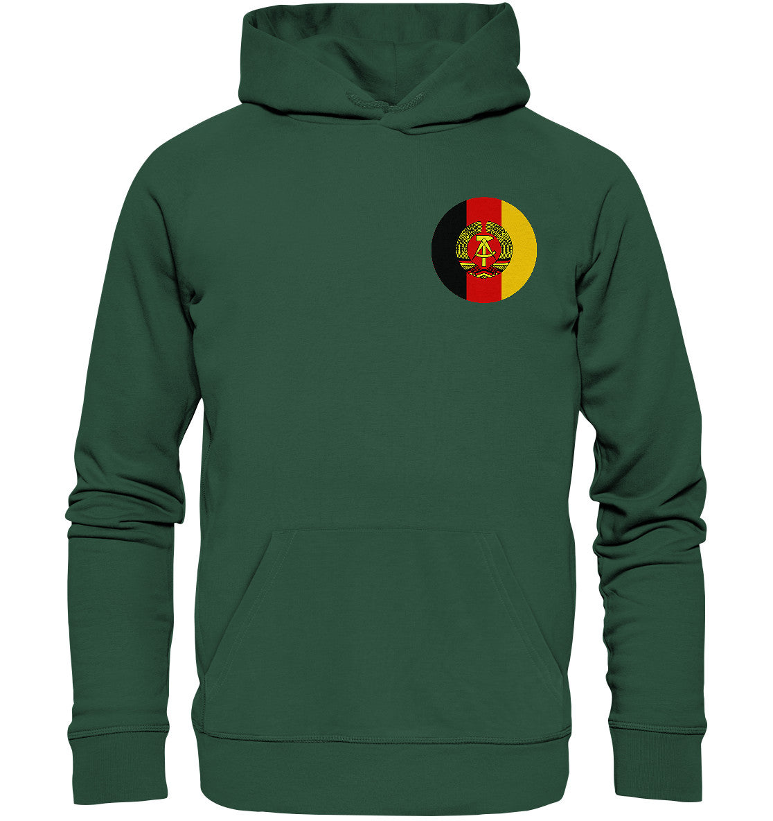 DDR Ostalgie Kapuze / Organic Hoodie Unisex • NVA - BRUST BADGE
