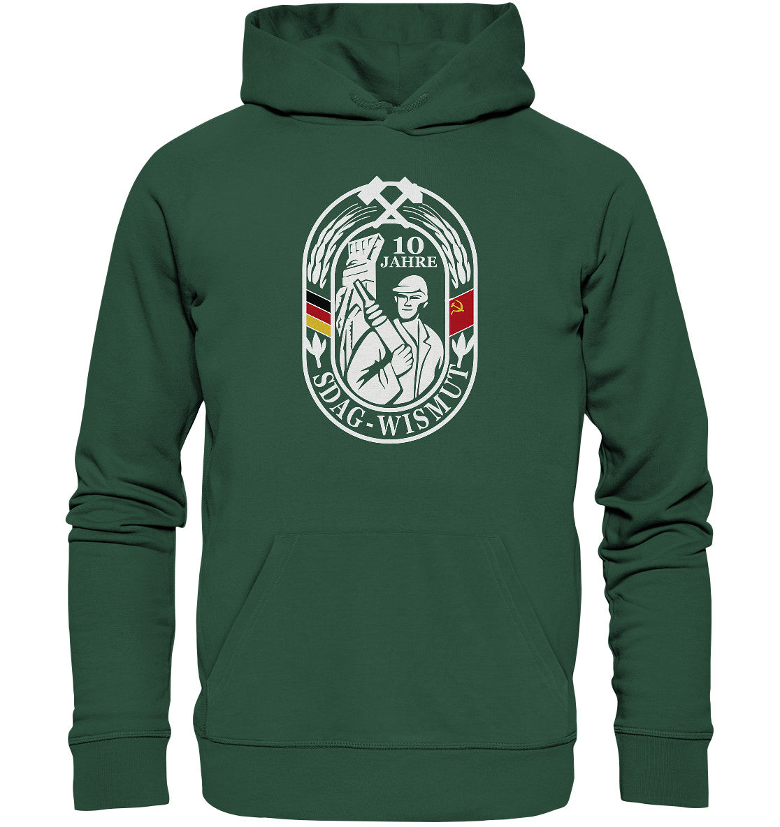 DDR Ostalgie Kapuze / Organic Hoodie Unisex • 10 JAHRE SDAG WISMUT