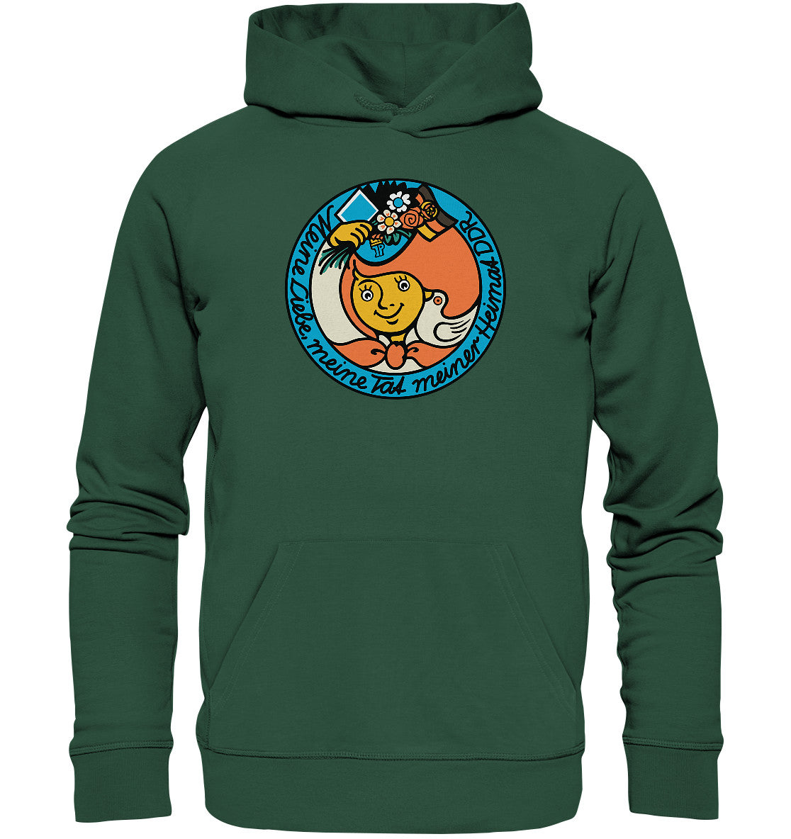 DDR Ostalgie Kapuze / Organic Hoodie Unisex • JUNGE PIONIERE - MEINE LIEBE MEINER HEIMAT
