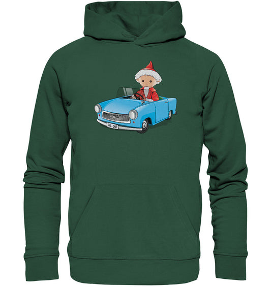 DDR Ostalgie Kapuze / Organic Hoodie Unisex • UNSER SANDMÄNNCHEN - TRABI-CRUISER (PU-201)