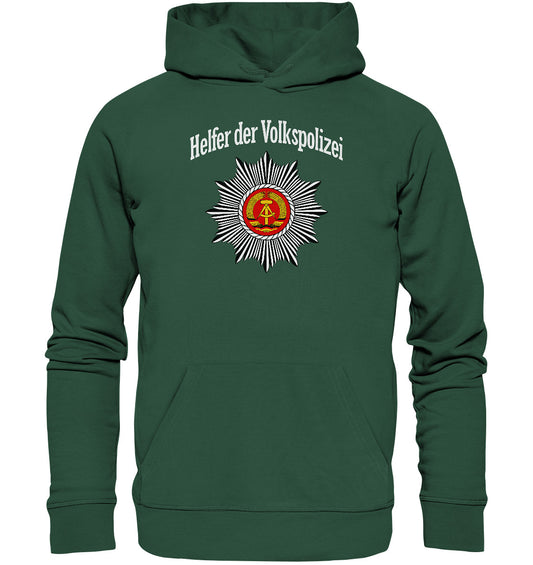 DDR Ostalgie Kapuze / Organic Hoodie Unisex • HELFER DER VOLKSPOLIZEI