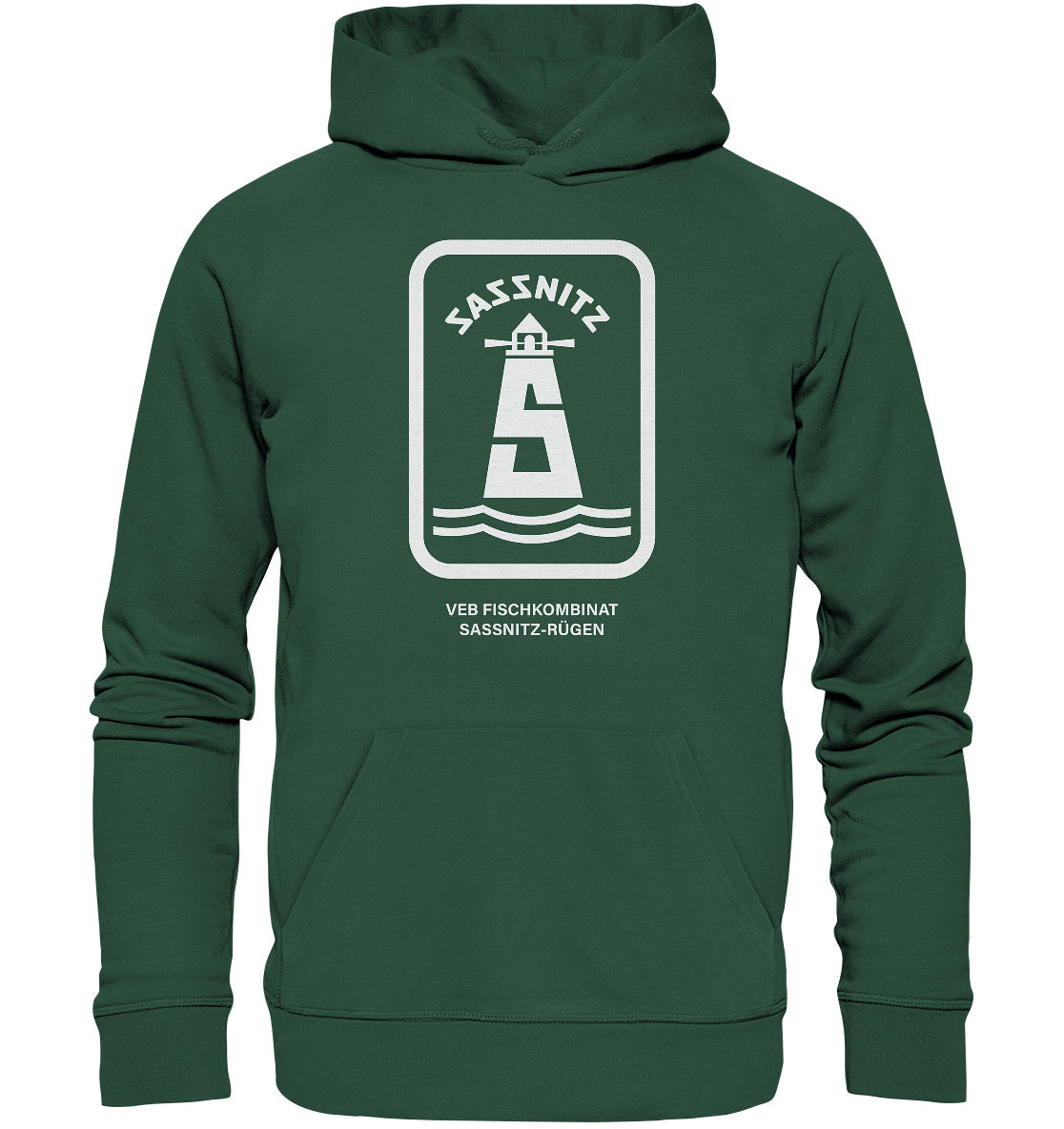 DDR Ostalgie Kapuze / Organic Hoodie Unisex • VEB FISCHKOMBINAT SASSNITZ-RÜGEN