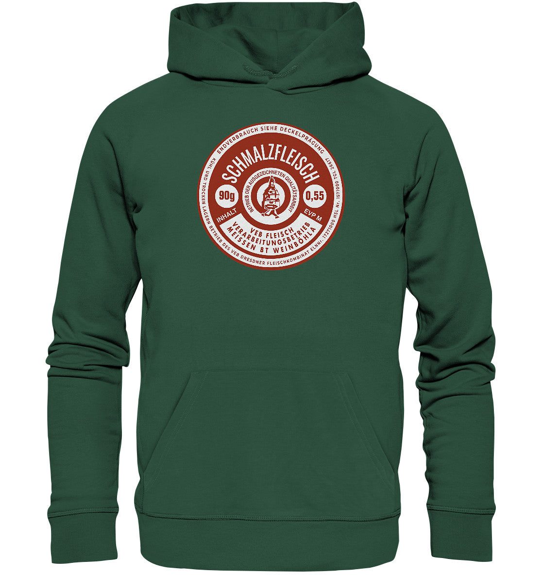 DDR Ostalgie Kapuze / Organic Hoodie Unisex • SCHMALZFLEISCH - VEB FLEISCH MEISSEN